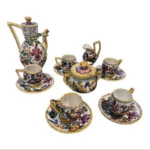 Deruta(Italy)Ceramic Pottery Coffee Set for 5 people